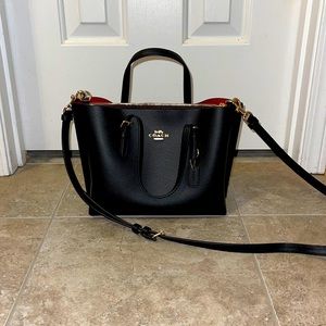 Coach Mollie Tote 25, gold/black true red,